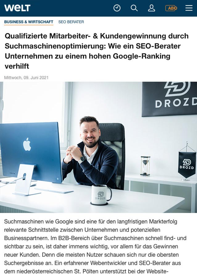 Ioan Drozd in WELT