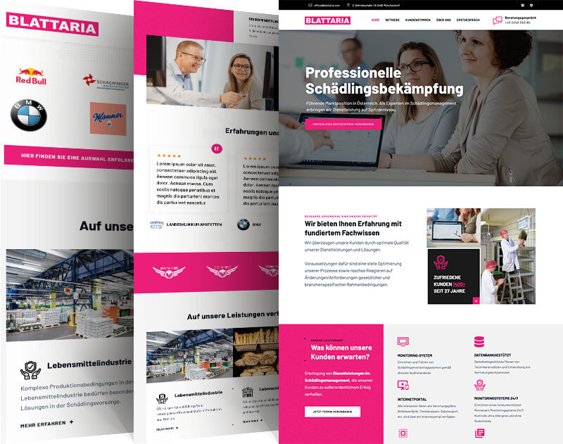 Website Referenz B2B Erbringung von Dienstleistungen